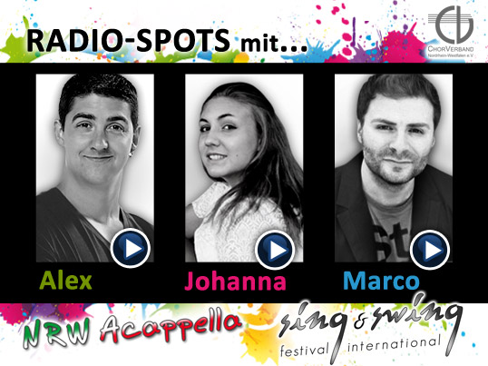 Radio-Spots mit Alex, Johanna und Marco